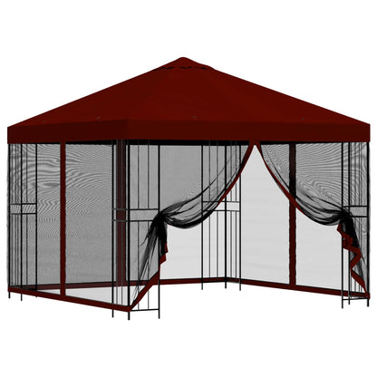 Gazebo da giardino con pareti laterali 3 x 3 m Borgogna | homemem39