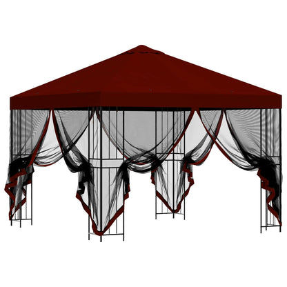 Gazebo da giardino con pareti laterali 3 x 3 m Borgogna | homemem39