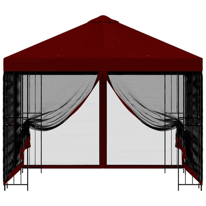 Gazebo da giardino con pareti laterali 3 x 3 m Borgogna | homemem39