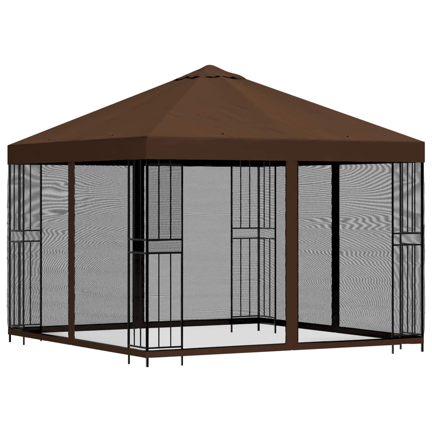 Gazebo da giardino con pareti laterali 3 x 3 m Marrone | homemem39