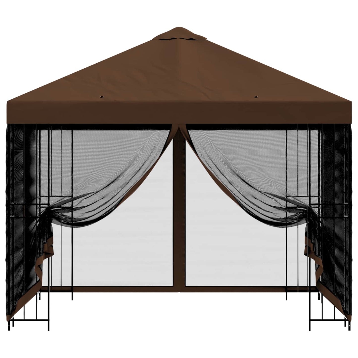 Gazebo da giardino con pareti laterali 3 x 3 m Marrone | homemem39