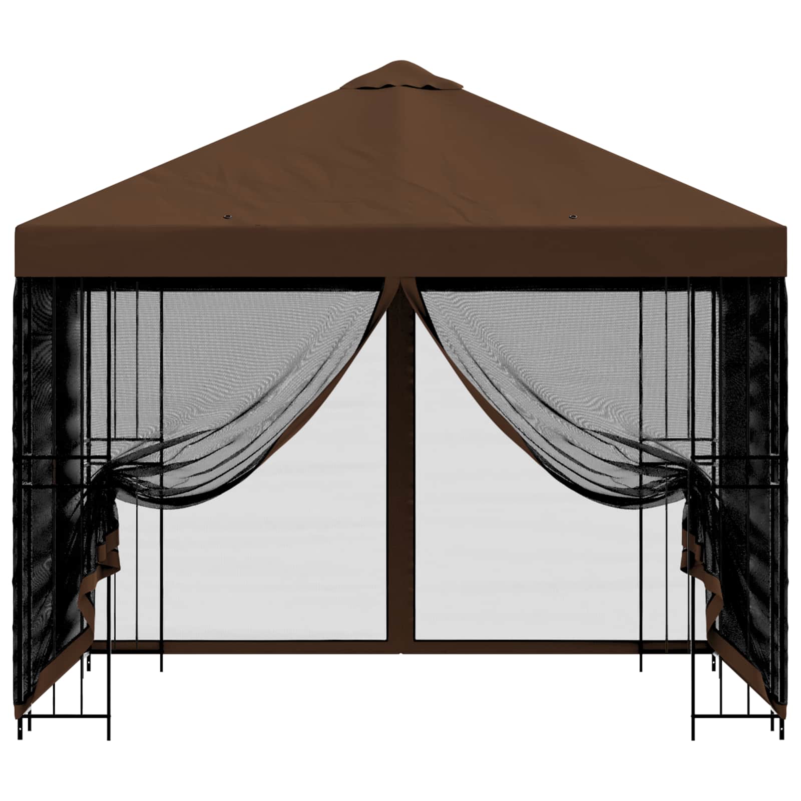 Gazebo da giardino con pareti laterali 3 x 3 m Marrone | homemem39