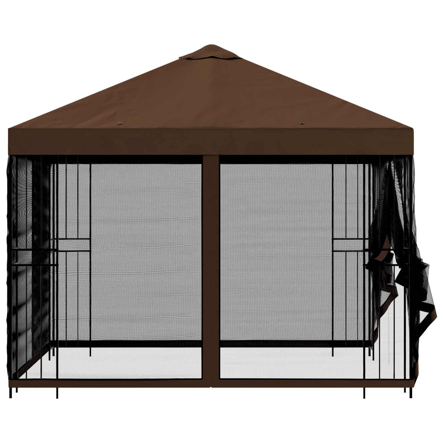 Gazebo da giardino con pareti laterali 3 x 3 m Marrone | homemem39
