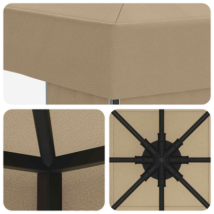 Gazebo 3 x 3 m Beige Poliestere e Acciaio 190 gsm | homemem39