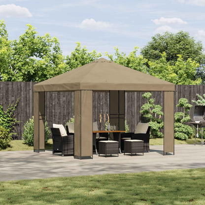 Gazebo 3 x 3 m Beige Poliestere e Acciaio 190 gsm | homemem39
