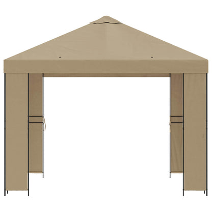 Gazebo 3 x 3 m Beige Poliestere e Acciaio 190 gsm | homemem39