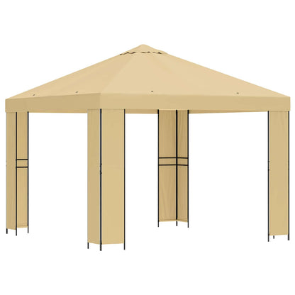 Gazebo 3 x 3 m Crema Poliestere e Acciaio 190 gsm