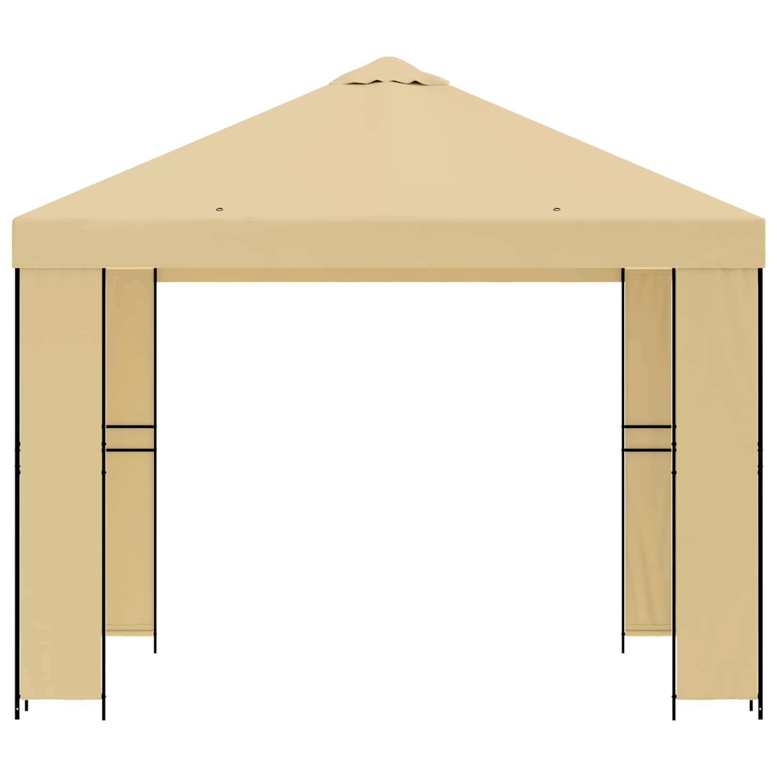 Gazebo 3 x 3 m Crema Poliestere e Acciaio 190 gsm | homemem39