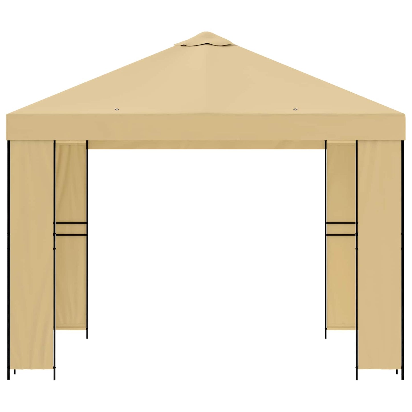 Gazebo 3 x 3 m Crema Poliestere e Acciaio 190 gsm