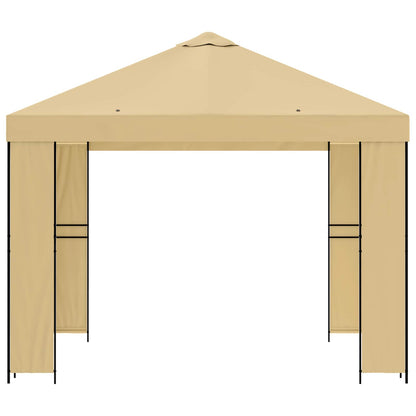 Gazebo 3 x 3 m Crema Poliestere e Acciaio 190 gsm