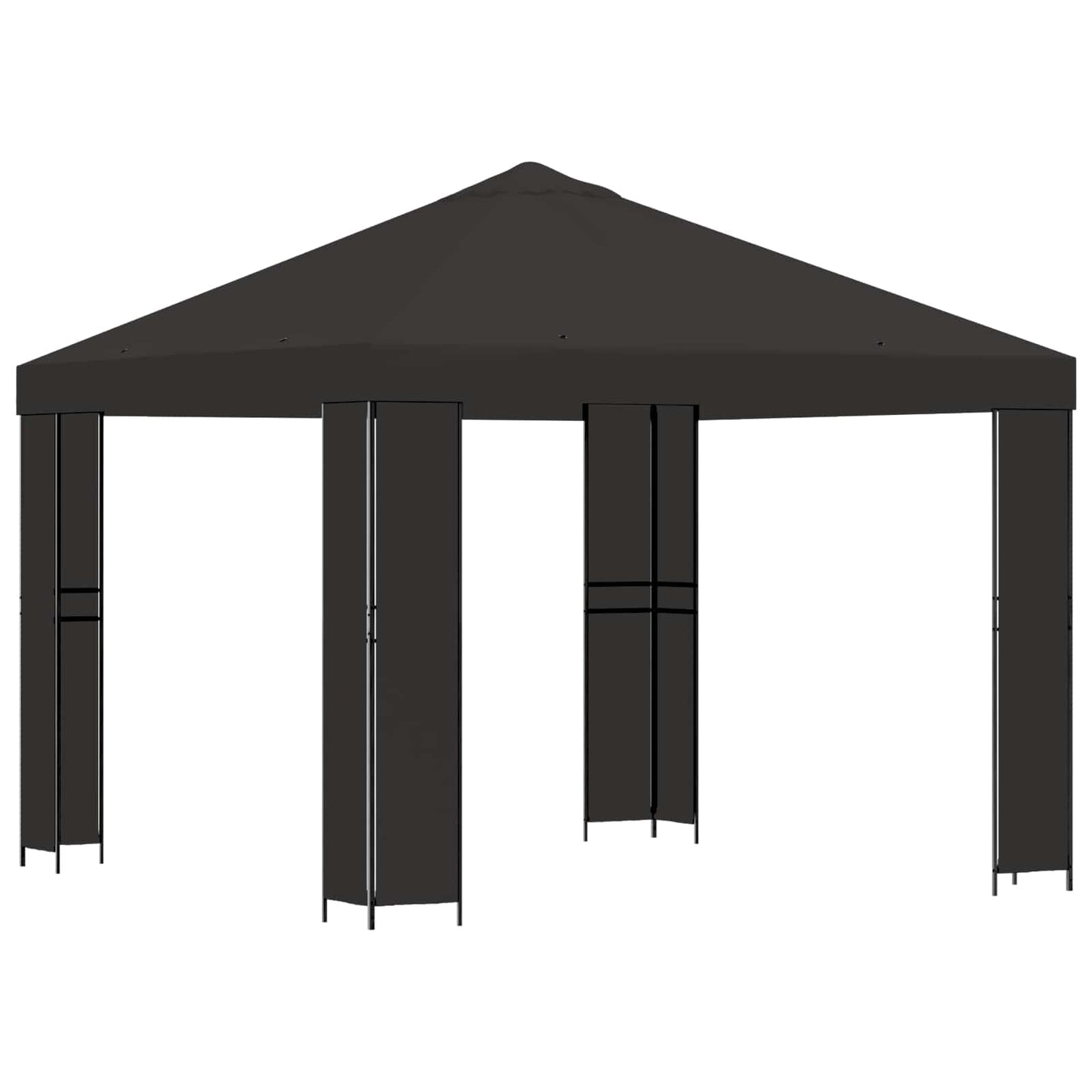 Gazebo 3 x 3 m Antracite Poliestere e Acciaio 190 gsm | homemem39