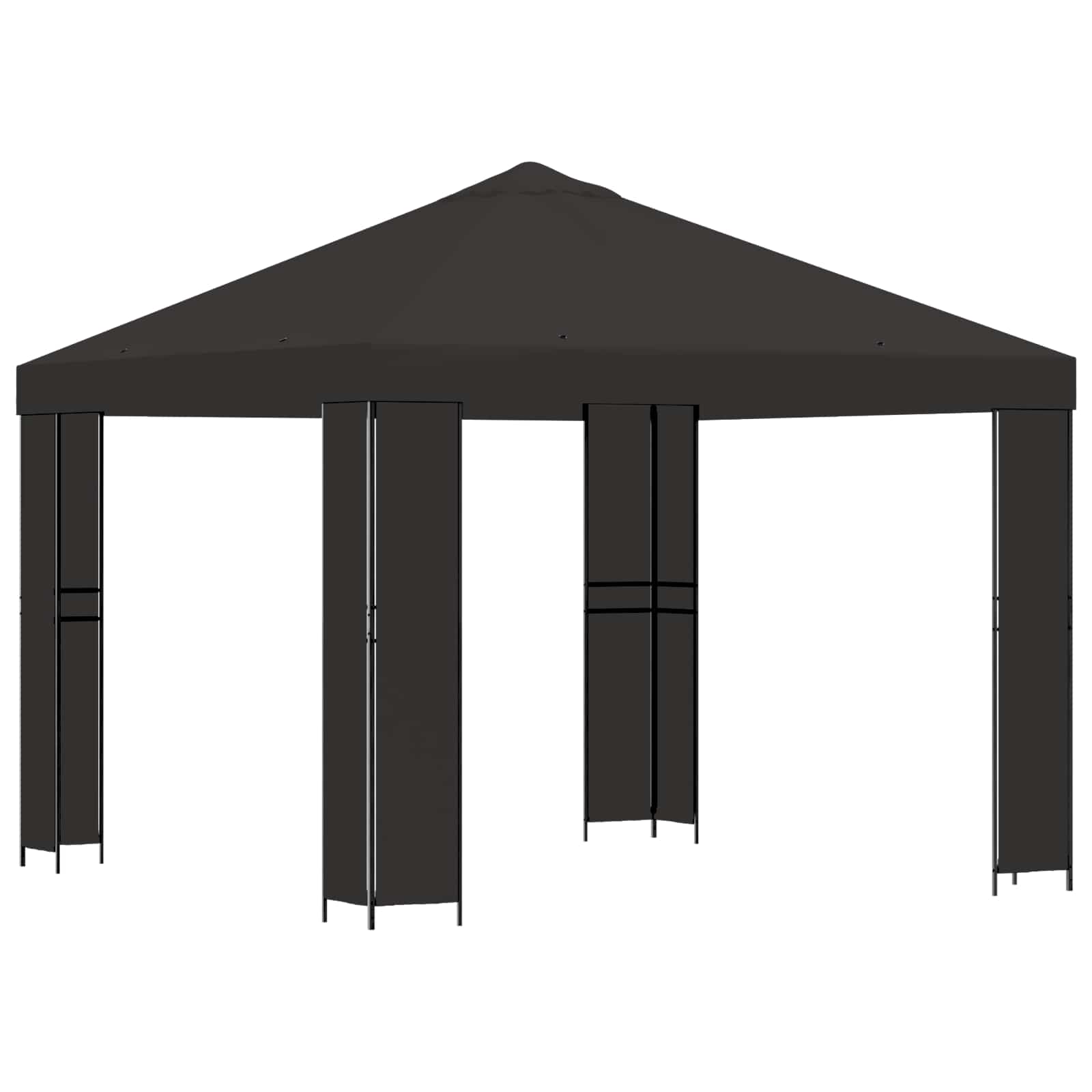 Gazebo 3 x 3 m Antracite Poliestere e Acciaio 190 gsm | homemem39