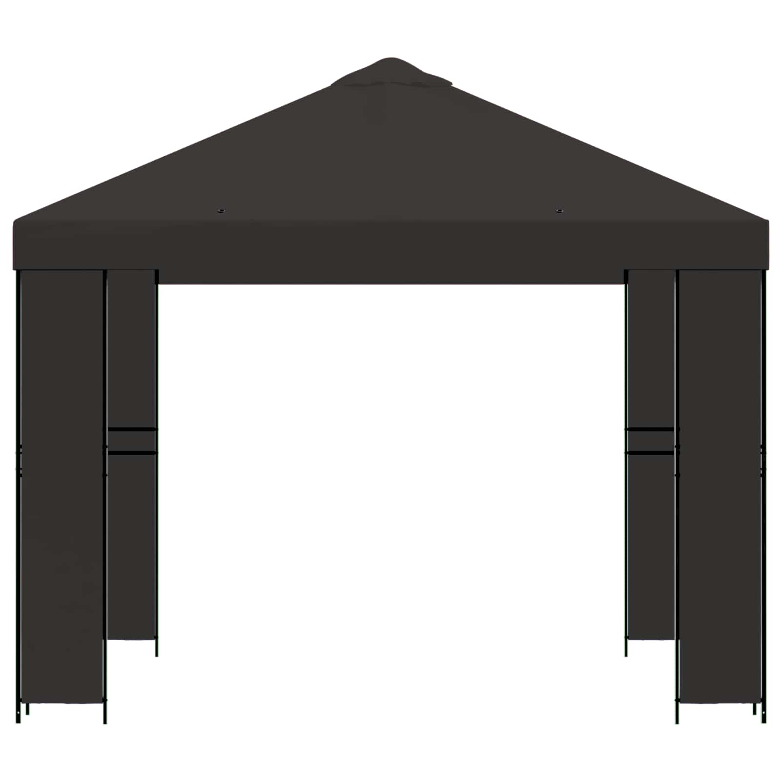 Gazebo 3 x 3 m Antracite Poliestere e Acciaio 190 gsm | homemem39