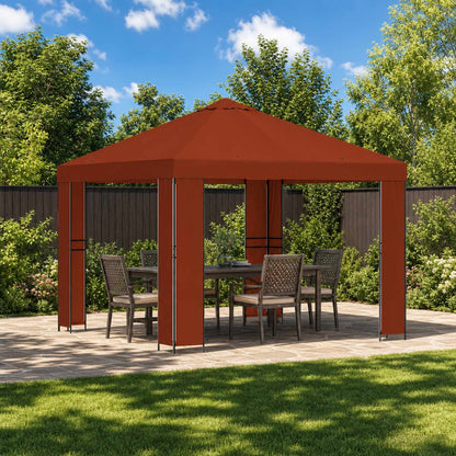 Gazebo 3 x 3 m Terracotta Poliestere e Acciaio 190 gsm