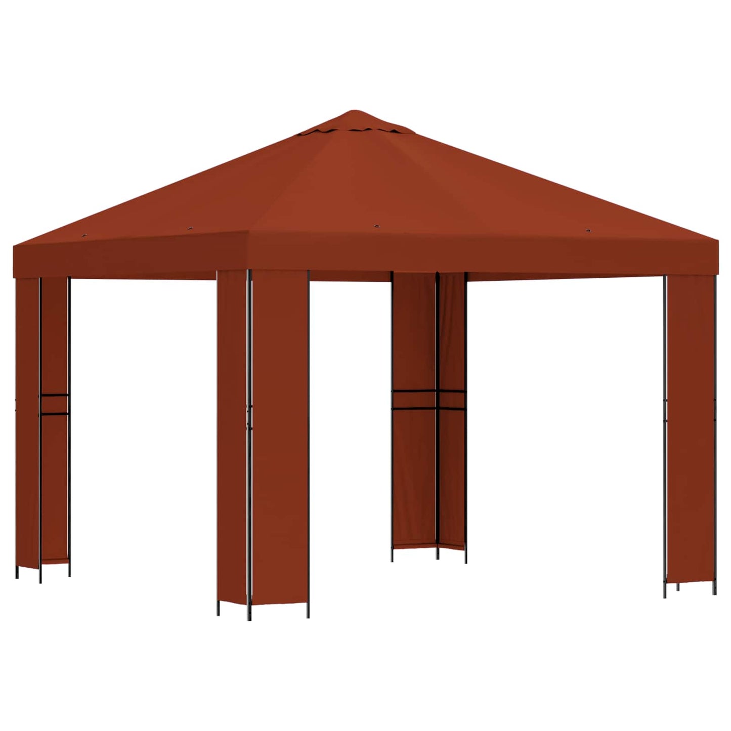 Gazebo 3 x 3 m Terracotta Poliestere e Acciaio 190 gsm