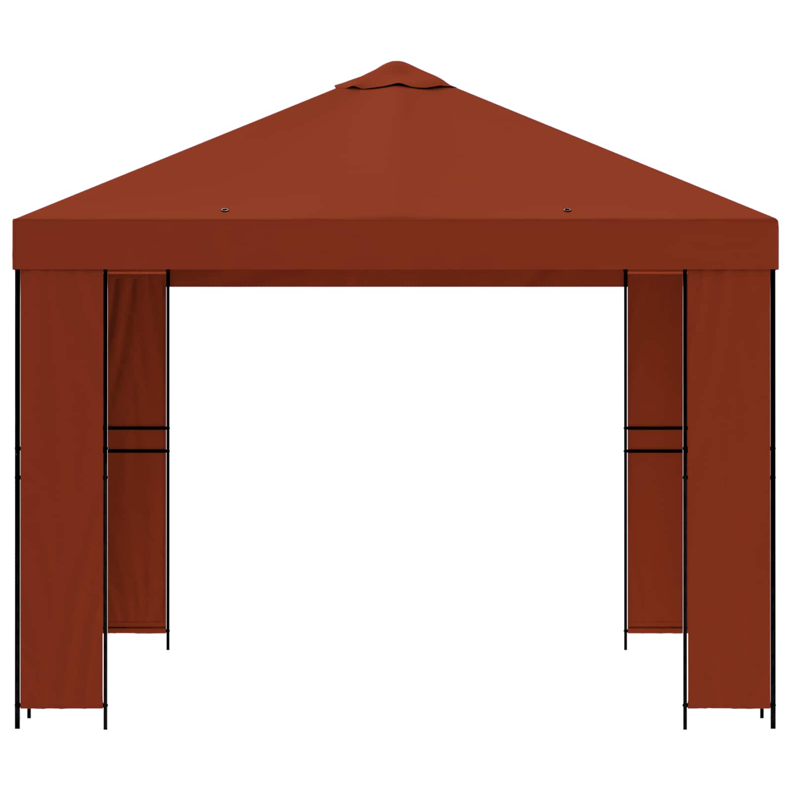 Gazebo 3 x 3 m Terracotta Poliestere e Acciaio 190 gsm | homemem39