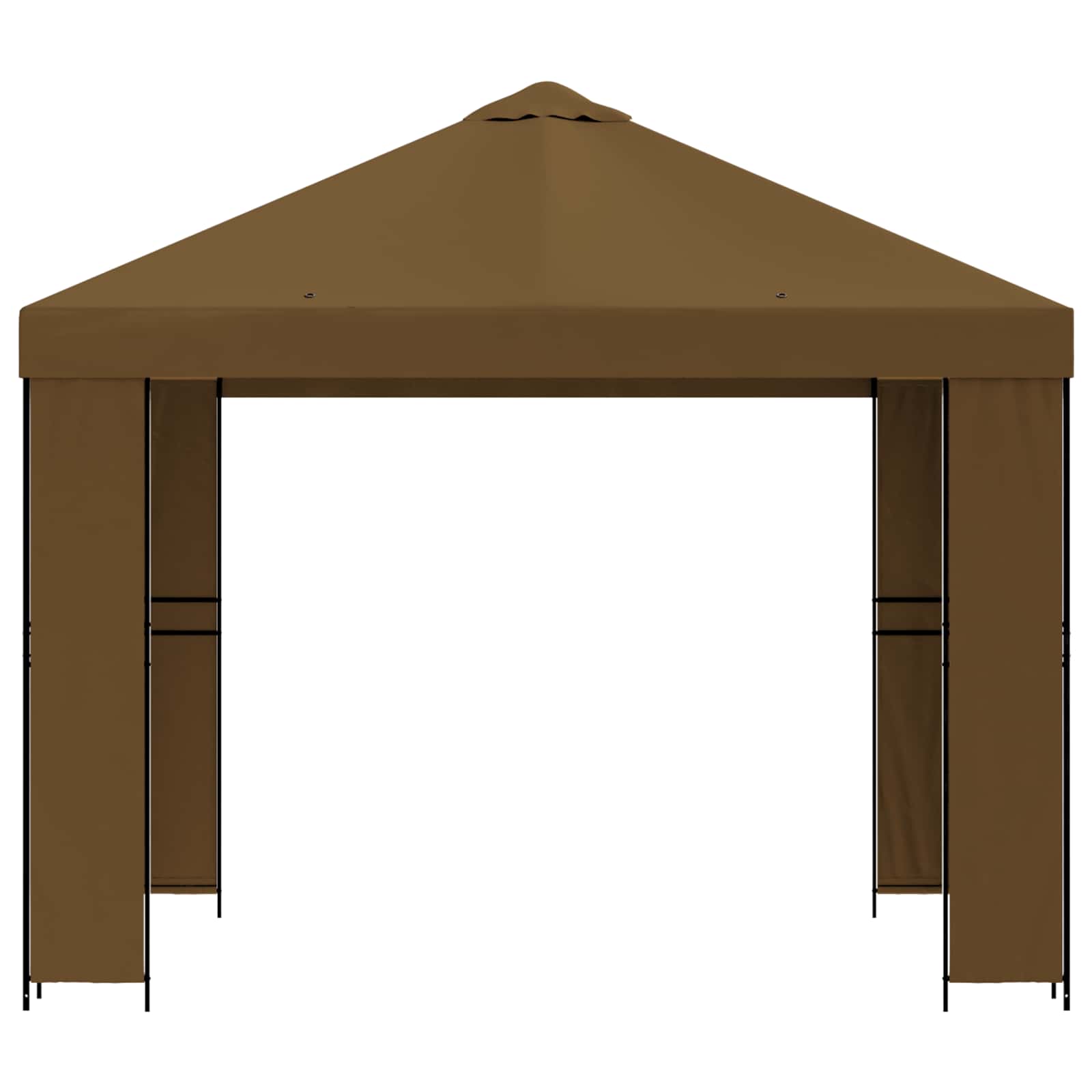 Gazebo 3 x 3 m Tortora Poliestere e Acciaio 190 gsm | homemem39