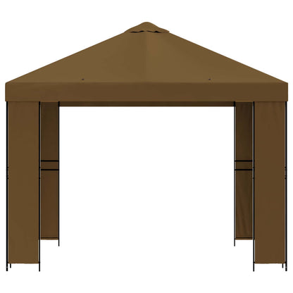 Gazebo 3 x 3 m Tortora Poliestere e Acciaio 190 gsm | homemem39