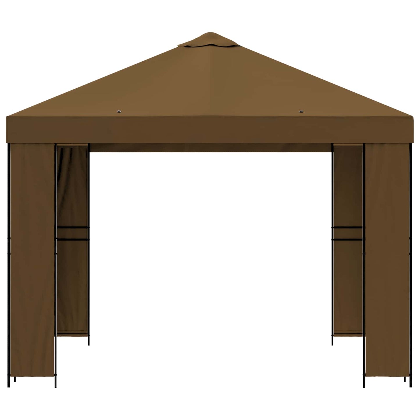 Gazebo 3 x 3 m Tortora Poliestere e Acciaio 190 gsm | homemem39