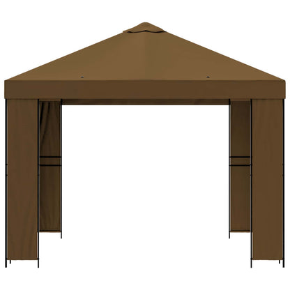Gazebo 3 x 3 m Tortora Poliestere e Acciaio 190 gsm | homemem39