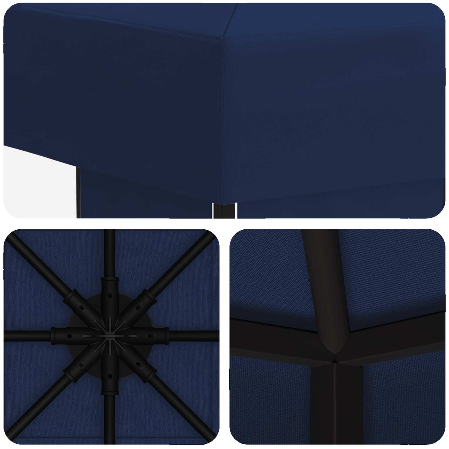 Gazebo 3 x 3 m Blu Poliestere e Acciaio 190 gsm | homemem39