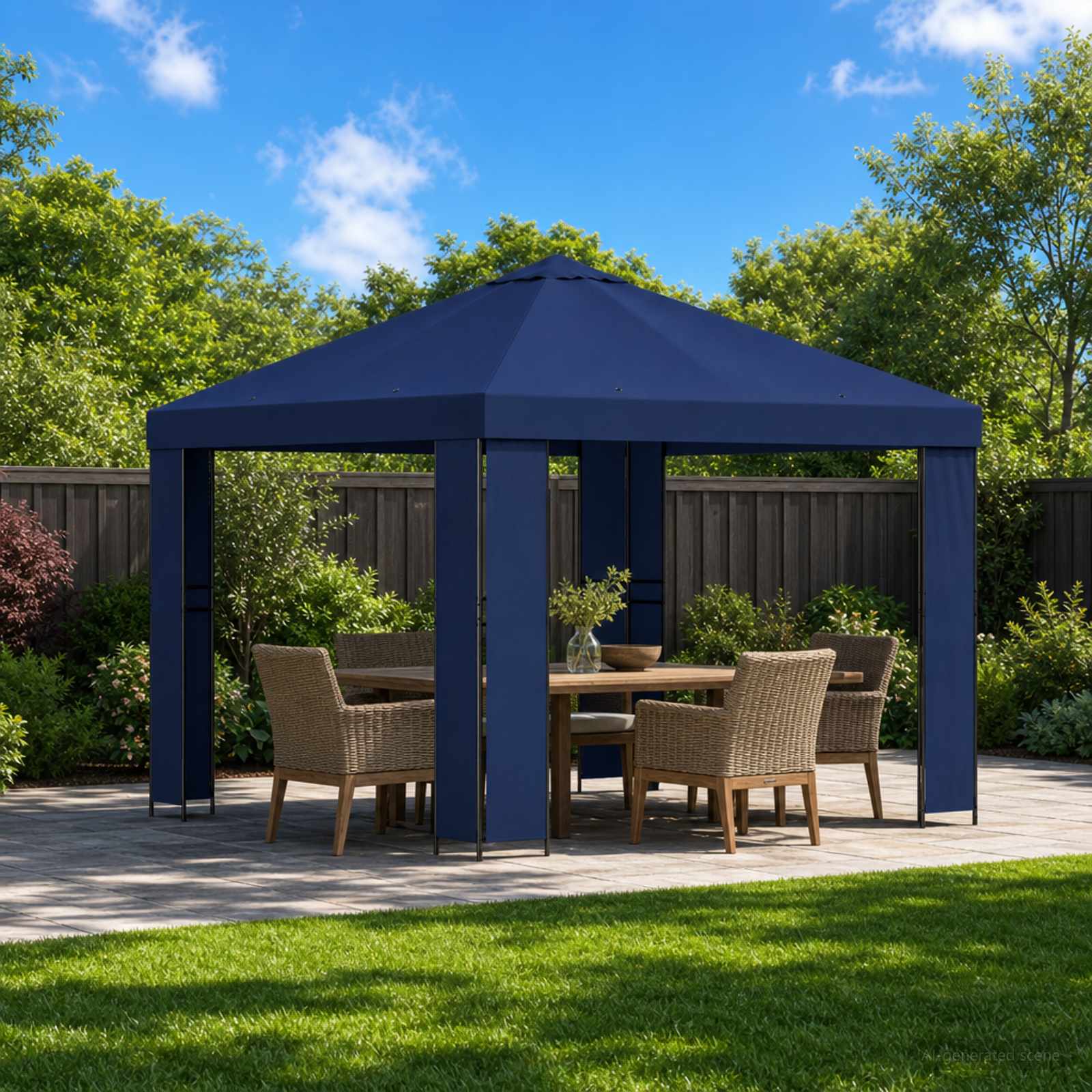 Gazebo 3 x 3 m Blu Poliestere e Acciaio 190 gsm | homemem39