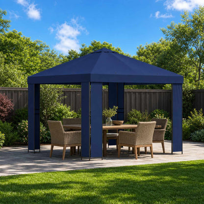 Gazebo 3 x 3 m Blu Poliestere e Acciaio 190 gsm | homemem39
