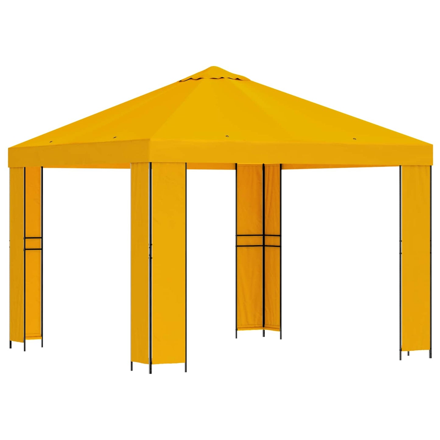 Gazebo 3 x 3 m Giallo Poliestere e Acciaio 190 gsm
