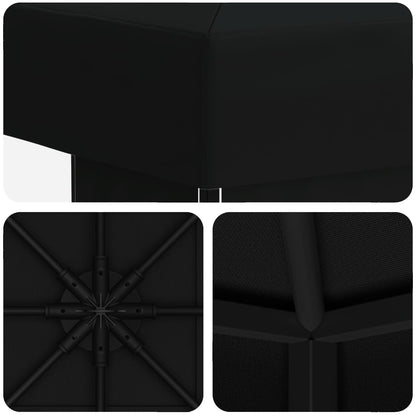 Gazebo 3 x 3 m Nero Poliestere e Acciaio 190 gsm | homemem39