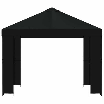 Gazebo 3 x 3 m Nero Poliestere e Acciaio 190 gsm | homemem39