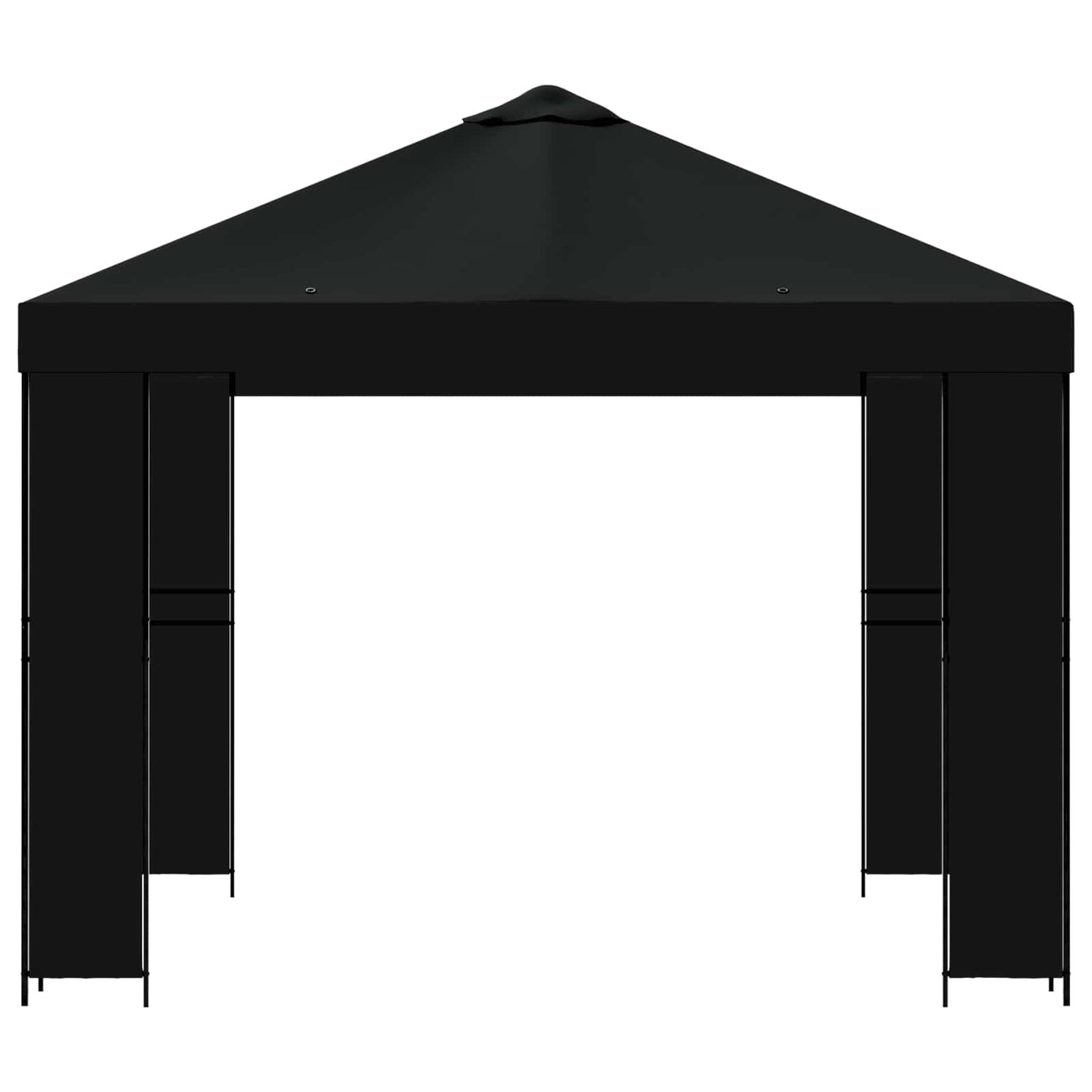 Gazebo 3 x 3 m Nero Poliestere e Acciaio 190 gsm | homemem39