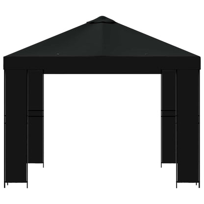 Gazebo 3 x 3 m Nero Poliestere e Acciaio 190 gsm | homemem39