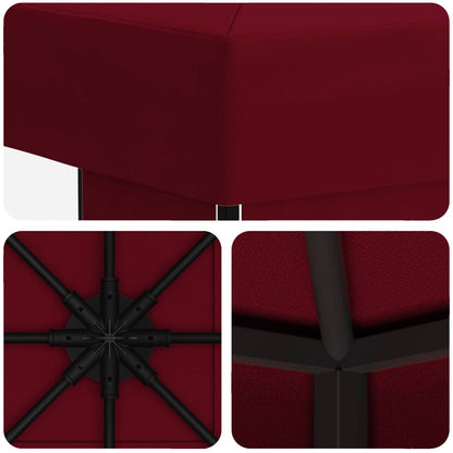 Gazebo 3 x 3 m Borgogna Poliestere e Acciaio 190 gsm | homemem39