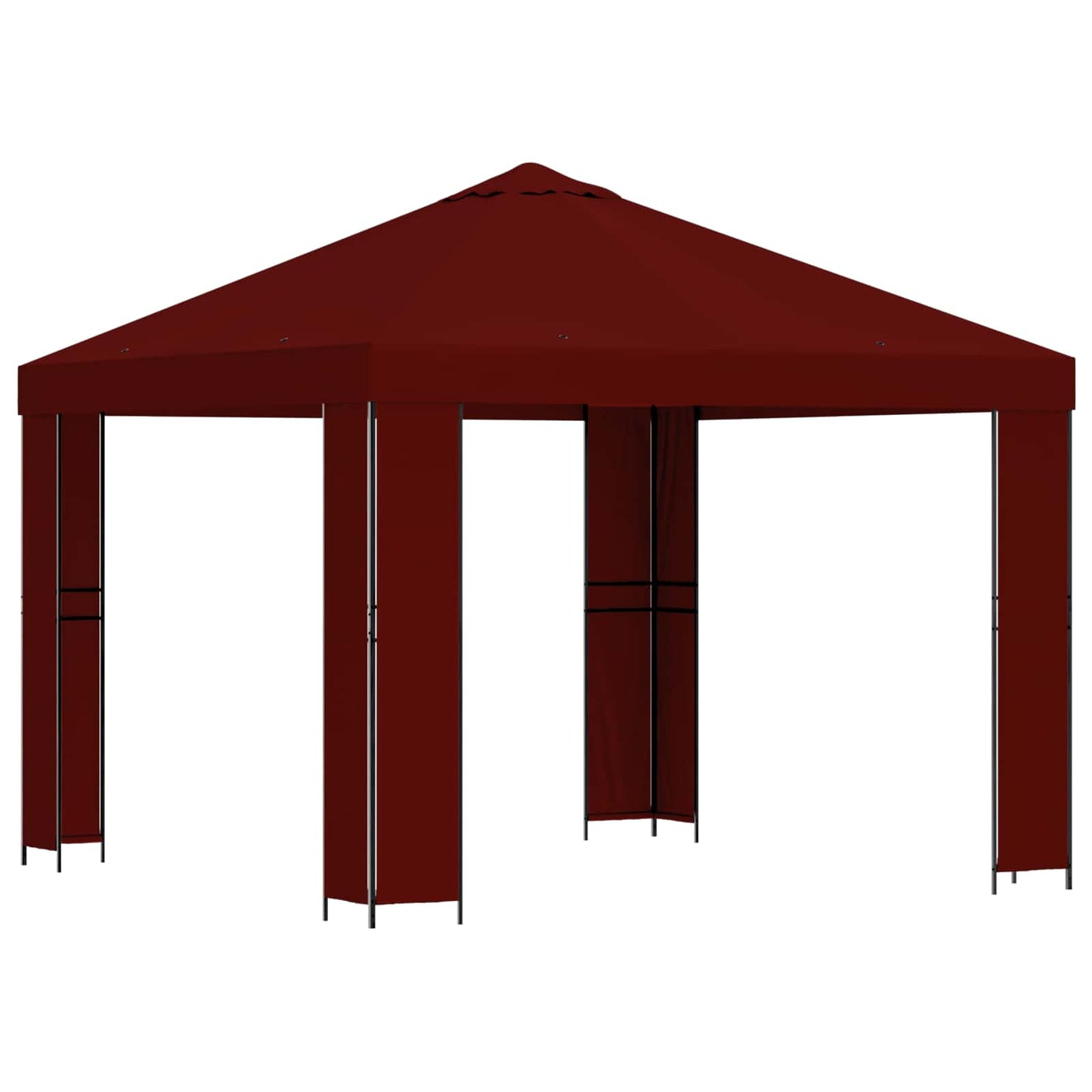Gazebo 3 x 3 m Borgogna Poliestere e Acciaio 190 gsm | homemem39