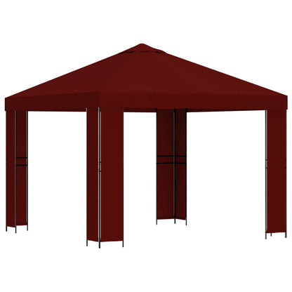 Gazebo 3 x 3 m Borgogna Poliestere e Acciaio 190 gsm | homemem39