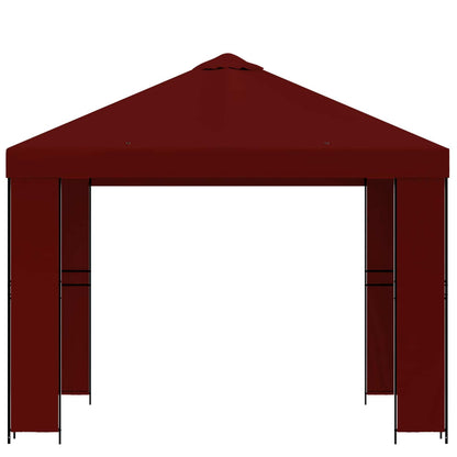 Gazebo 3 x 3 m Borgogna Poliestere e Acciaio 190 gsm | homemem39