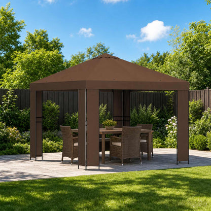 Gazebo 3 x 3 m Marrone Poliestere e Acciaio 190 gsm | homemem39