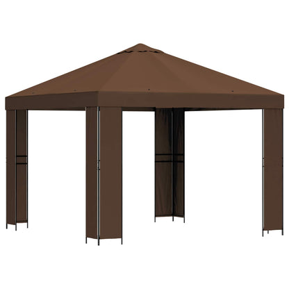 Gazebo 3 x 3 m Marrone Poliestere e Acciaio 190 gsm | homemem39
