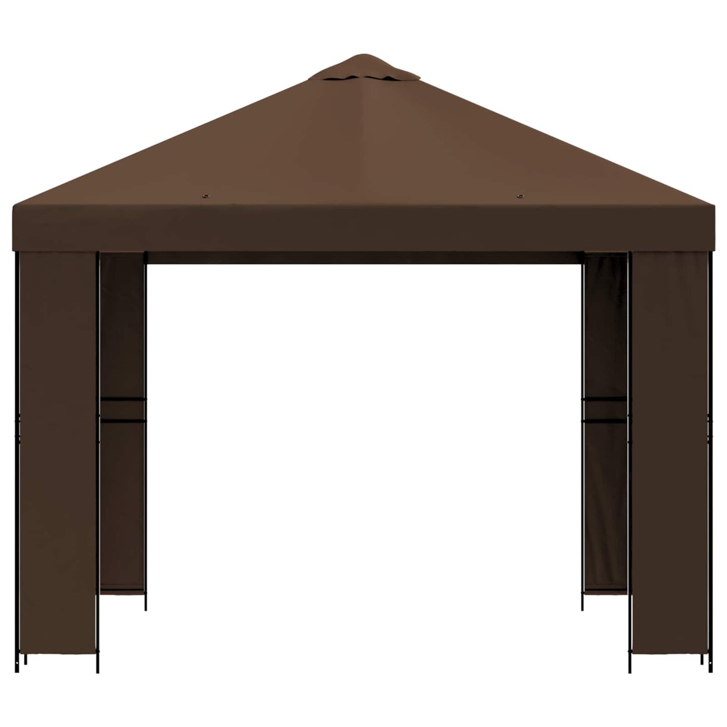 Gazebo 3 x 3 m Marrone Poliestere e Acciaio 190 gsm | homemem39