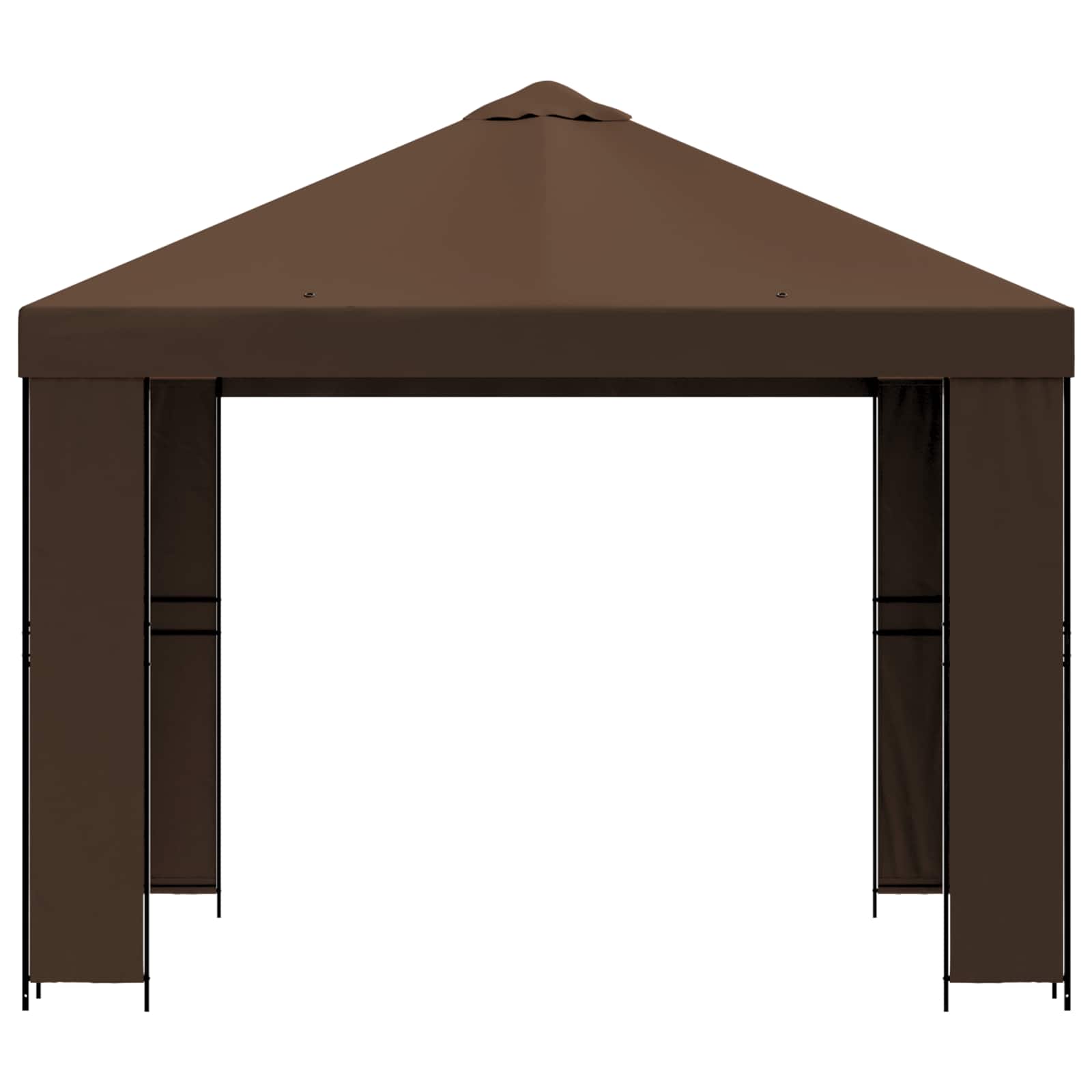 Gazebo 3 x 3 m Marrone Poliestere e Acciaio 190 gsm | homemem39