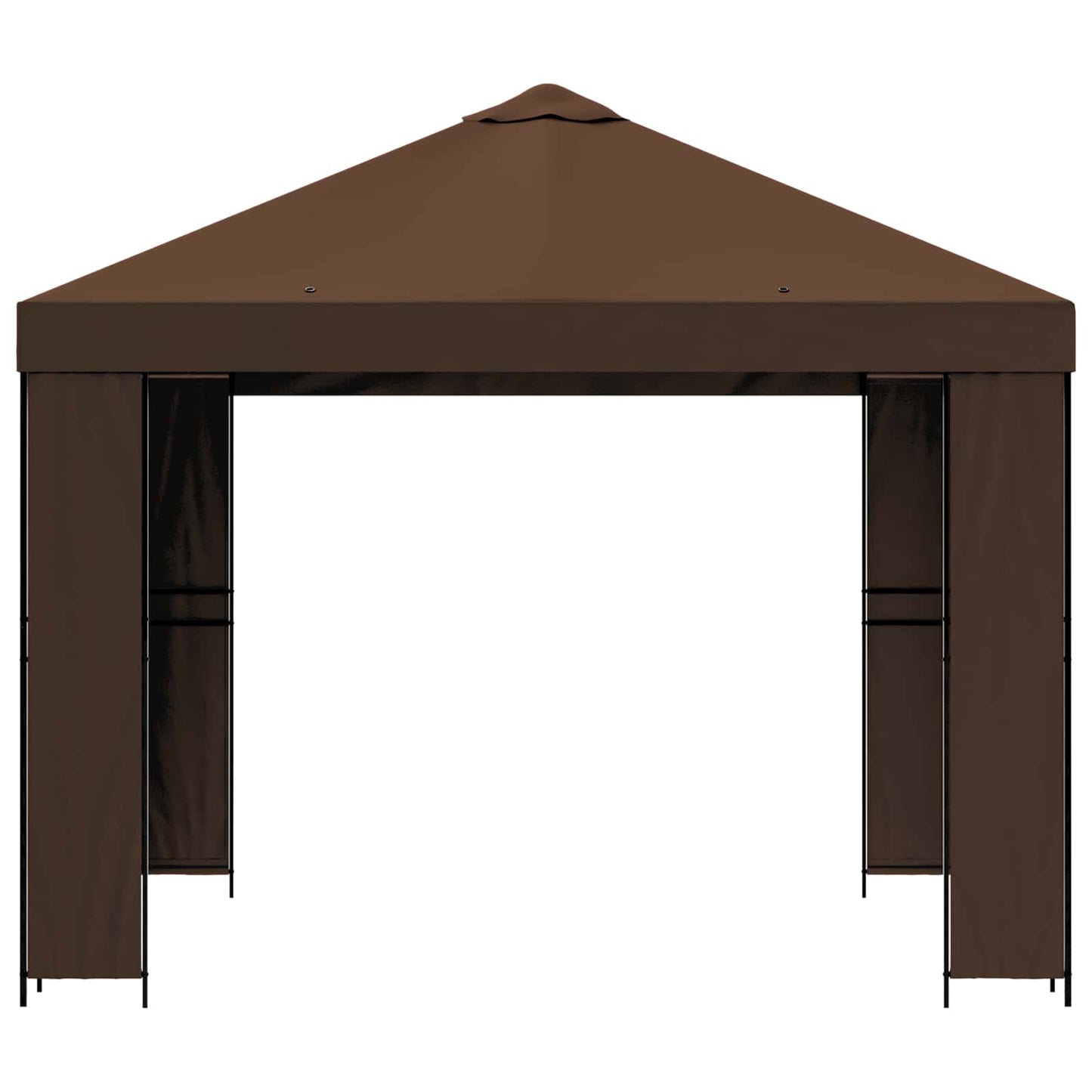 Gazebo 3 x 3 m Marrone Poliestere e Acciaio 190 gsm | homemem39