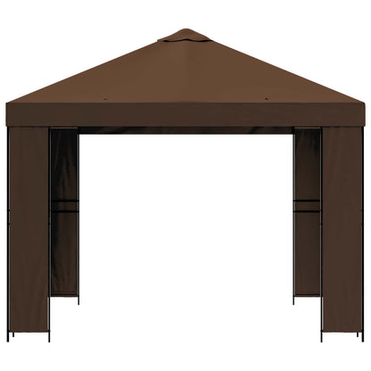 Gazebo 3 x 3 m Marrone Poliestere e Acciaio 190 gsm | homemem39