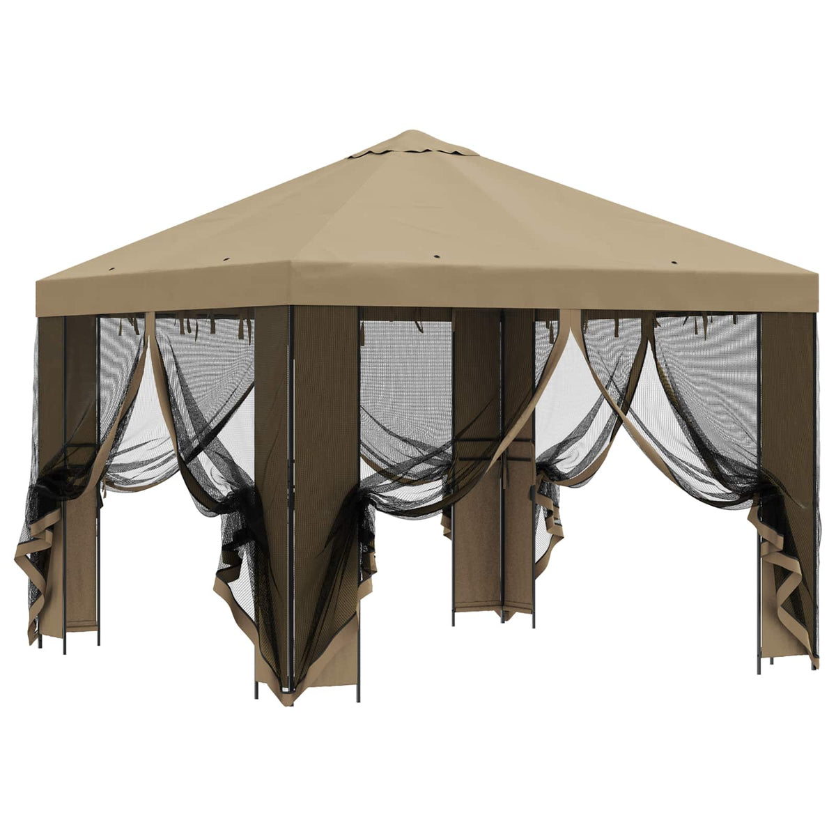 Gazebo da giardino con pareti laterali 3 x 3 m Beige | homemem39
