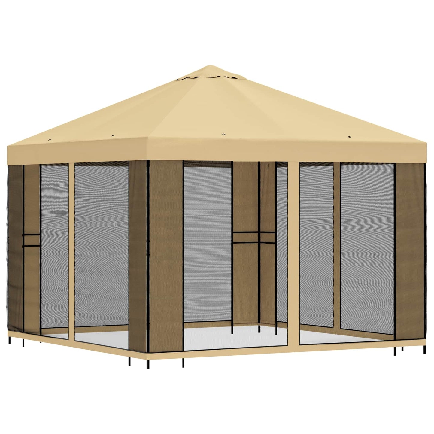 Gazebo da giardino con pareti laterali 3 x 3 m Crema | homemem39
