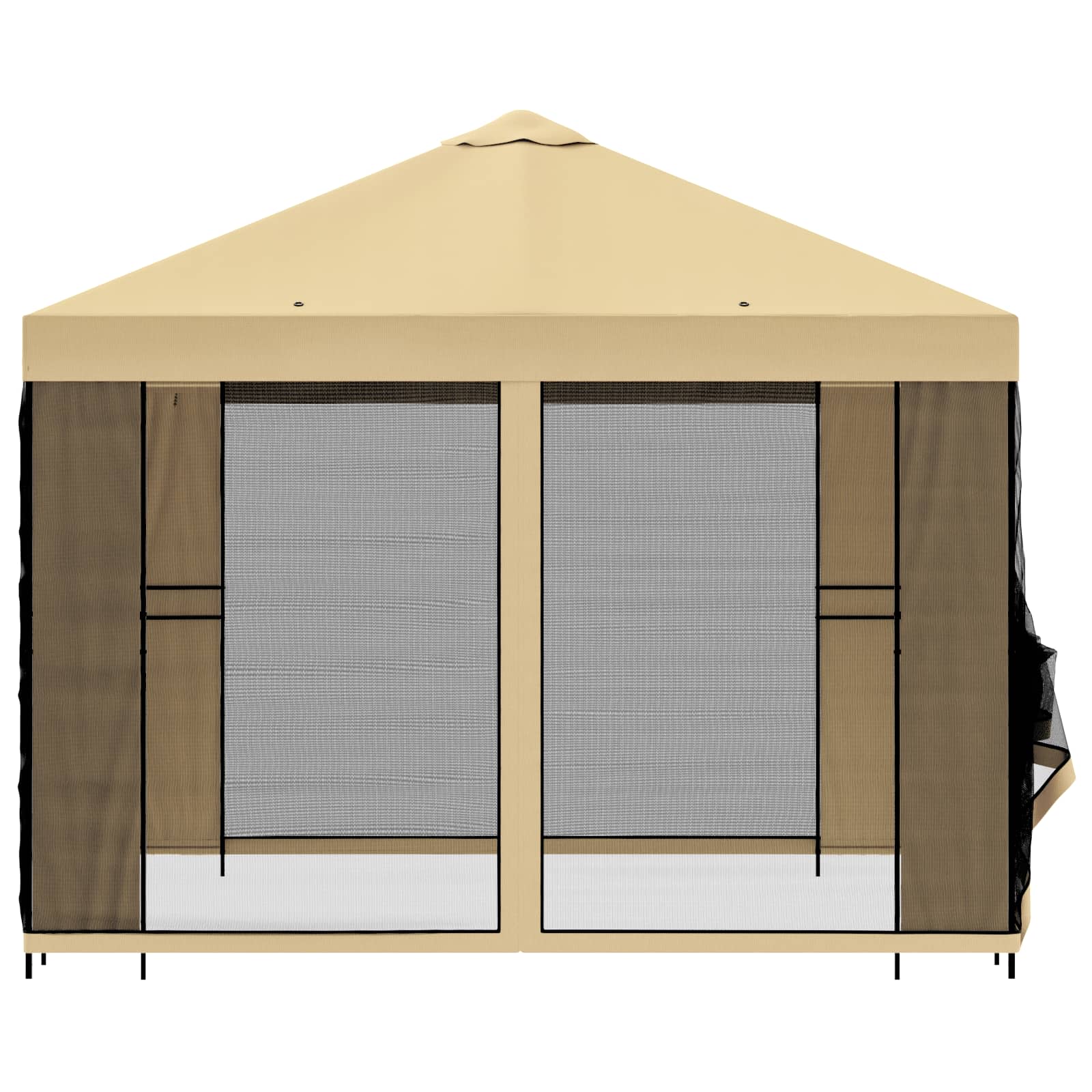 Gazebo da giardino con pareti laterali 3 x 3 m Crema | homemem39