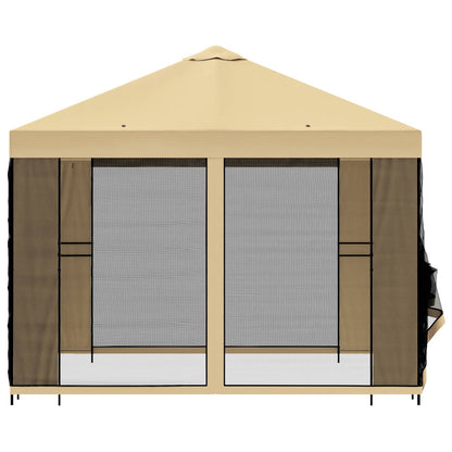 Gazebo da giardino con pareti laterali 3 x 3 m Crema | homemem39