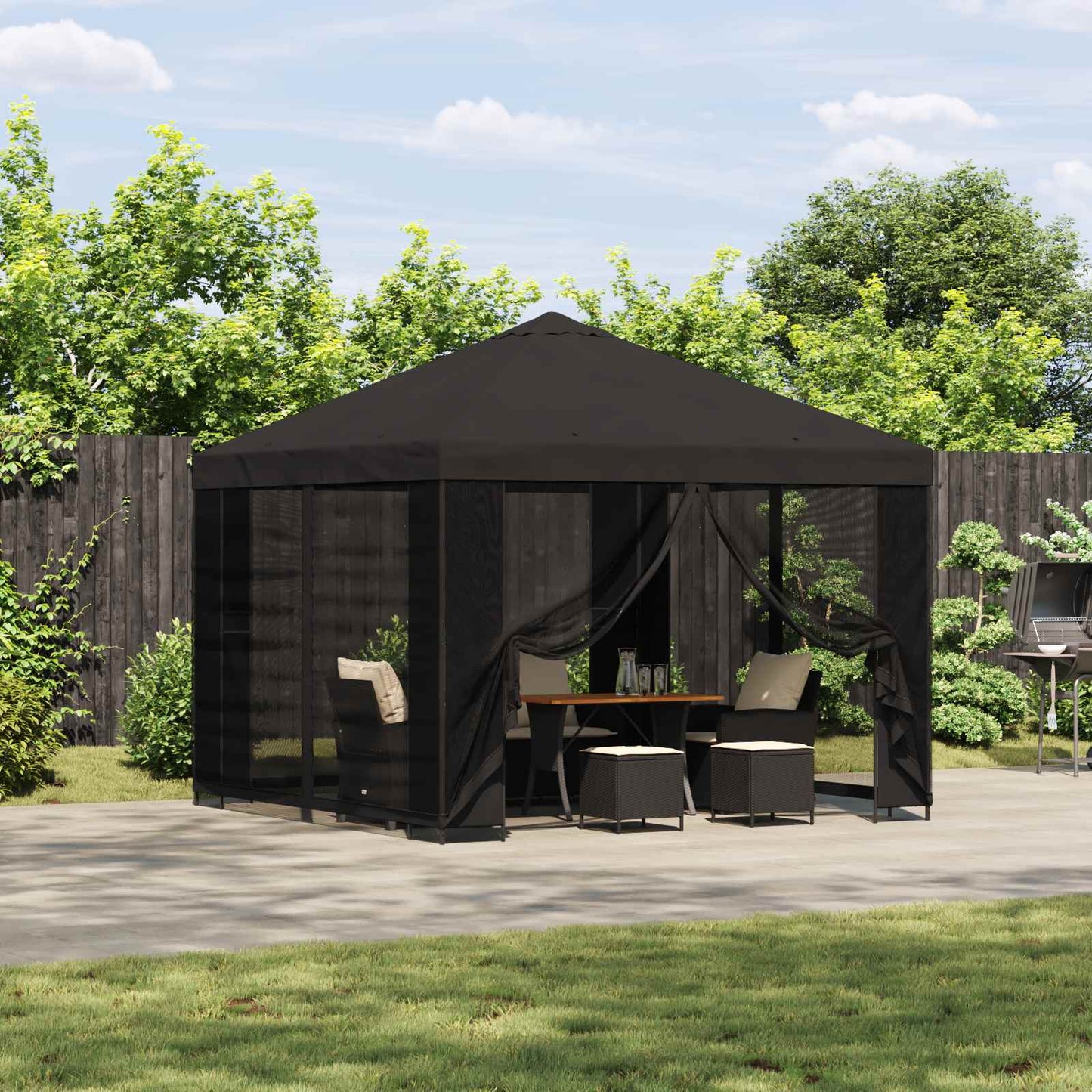 Gazebo da giardino con pareti laterali 3 x 3 m Antracite | homemem39