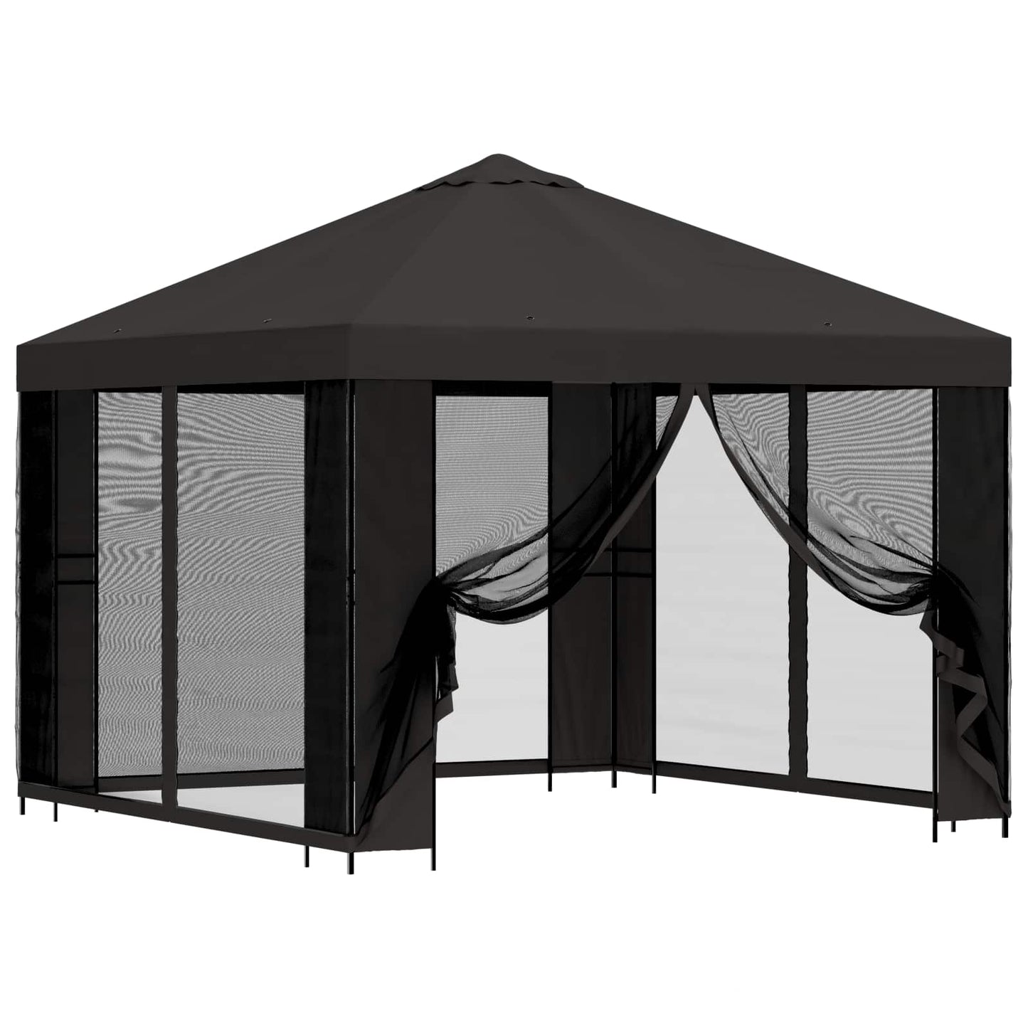 Gazebo da giardino con pareti laterali 3 x 3 m Antracite | homemem39