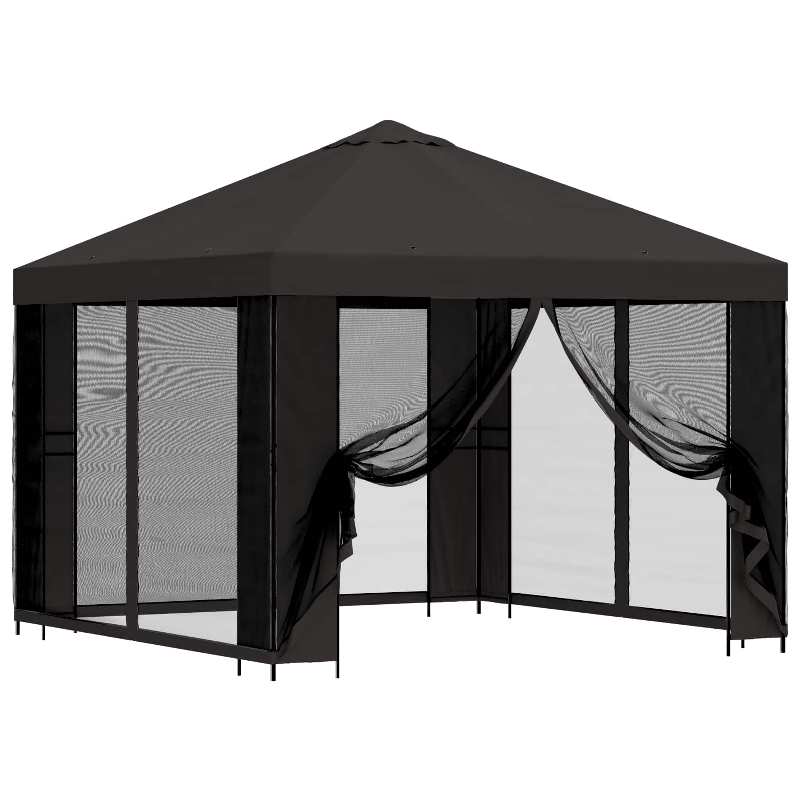 Gazebo da giardino con pareti laterali 3 x 3 m Antracite | homemem39