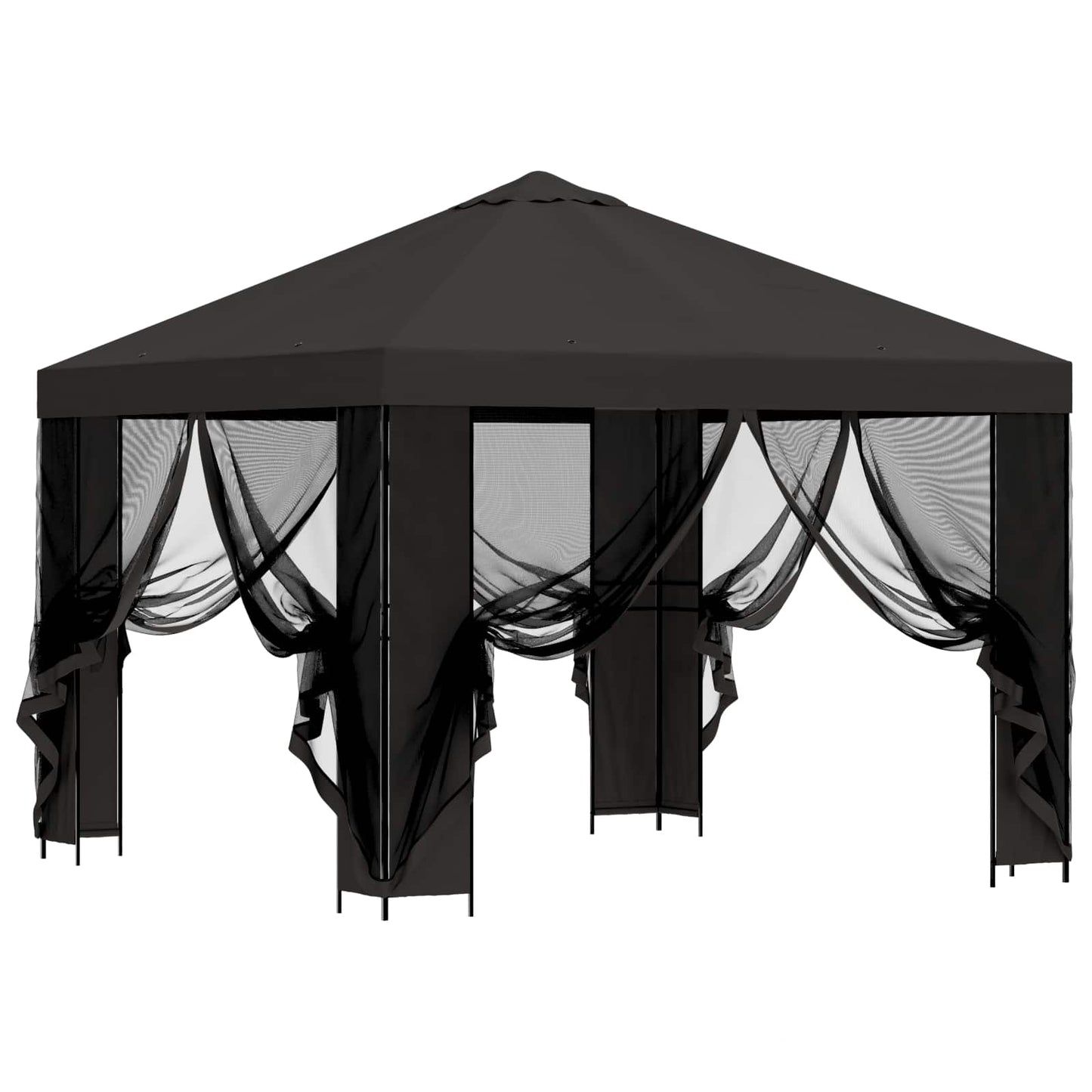 Gazebo da giardino con pareti laterali 3 x 3 m Antracite | homemem39